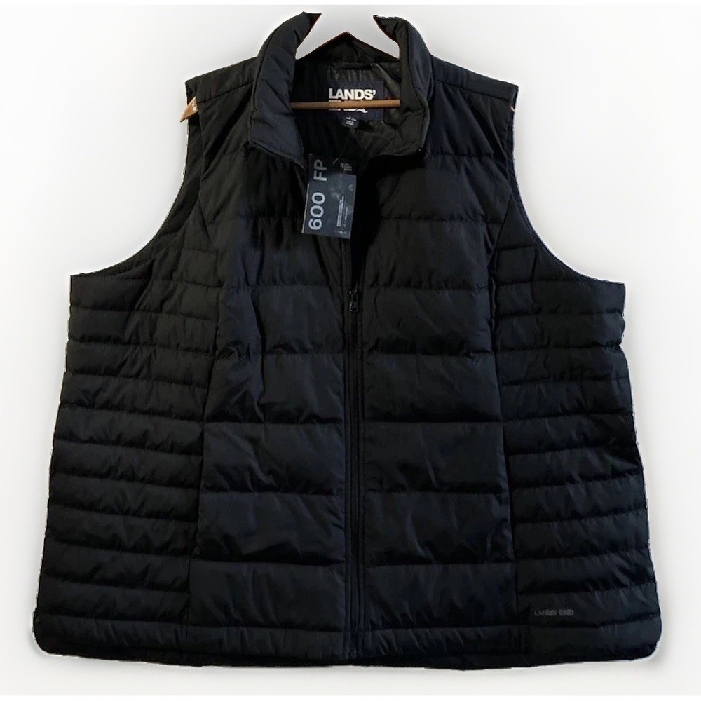 NWT Women's Lands End Quilted Puffer Down Vest Sz 2X Pockets